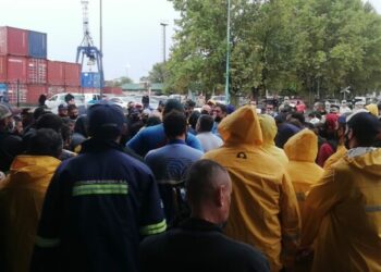 Trabajadores portuarios en lucha